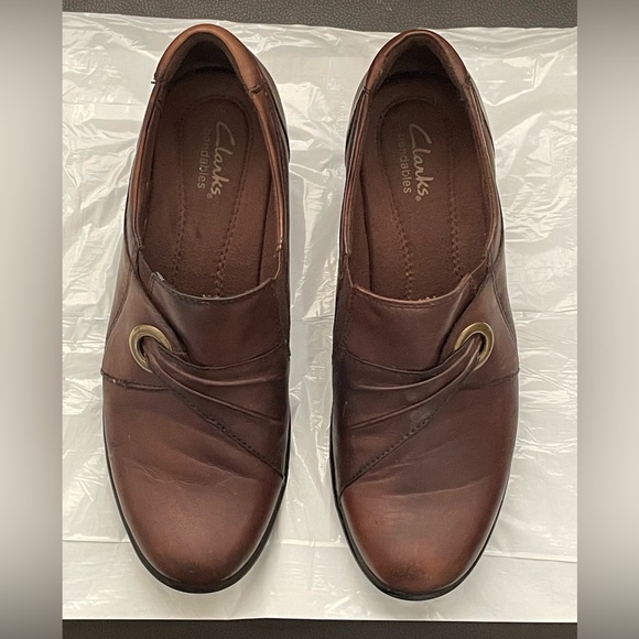 Clarks Casual  Slip On Elastic Heels clogs shoes Womens US 7.5 M - Picture 1 of 15